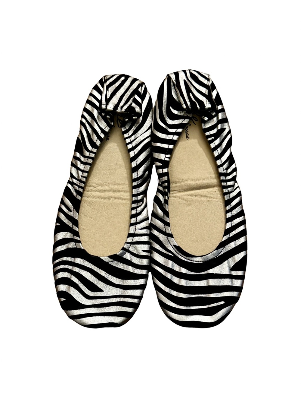 The Storehouse Flats Zebra-Pattern - Black & Silver Ballet Flats